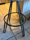 Mid-Century Modern Carefully Sculpted Iron Stools done by "square tubing&