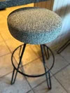 Mid-Century Modern Carefully Sculpted Iron Stools done by "square tubing&