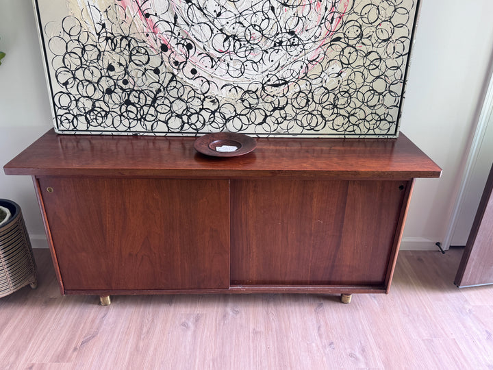 Mid-Century Modern Double Sided Credenza Bar with Storage