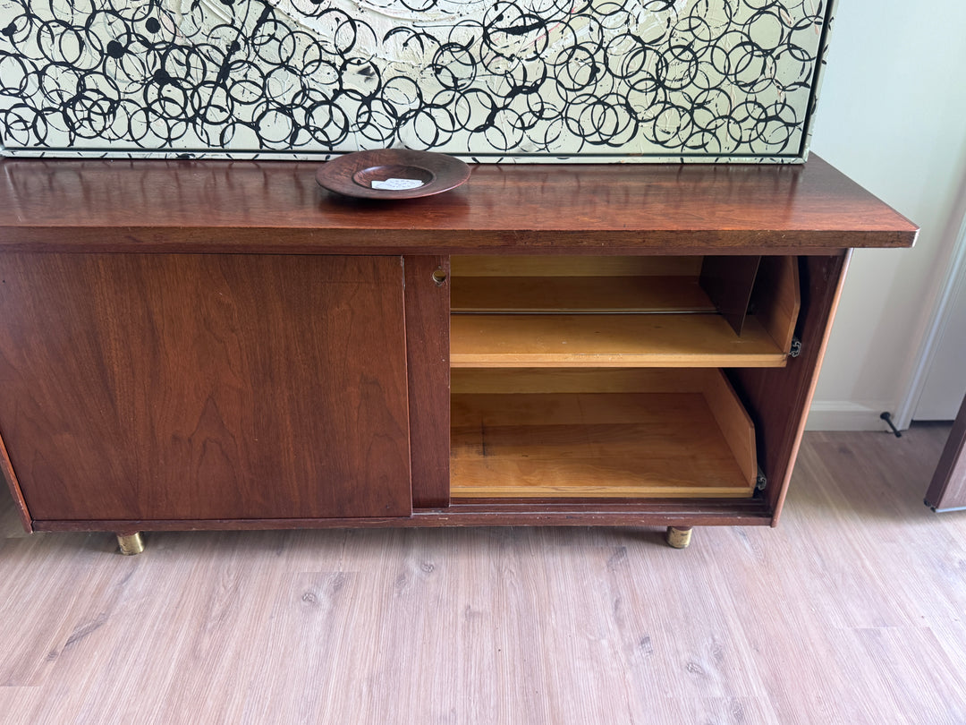 Mid-Century Modern Double Sided Credenza Bar with Storage