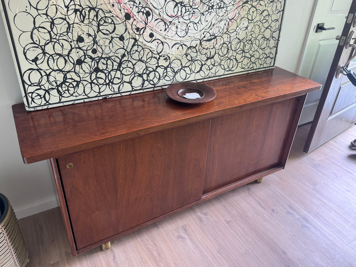 Mid-Century Modern Double Sided Credenza Bar with Storage