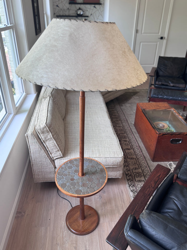 Jane &amp; Gordon Martz for Marshall Studio Ceramic and Walnut Floor Lamp with Table
