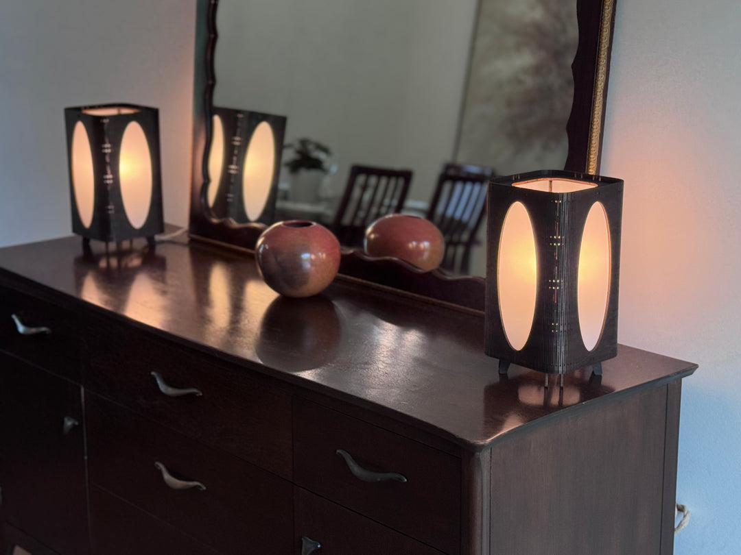Opal Mini Wood Table Lamps by Well Lit Woods (price for pair)