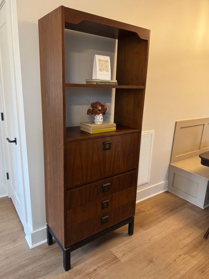 Mid-Century Modern Desk Shelf with Three Drawers
