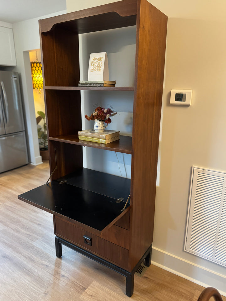 Mid-Century Modern Desk Shelf with Three Drawers
