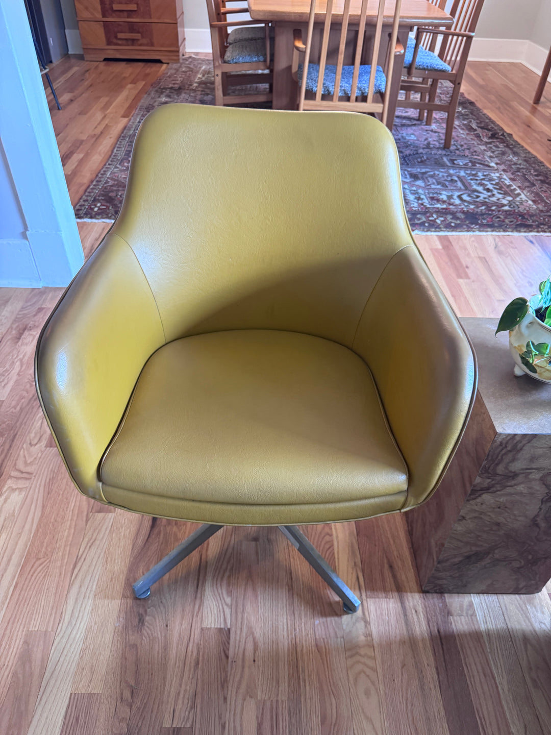 Mid-Century Modern Mustard Yellow Side Chair