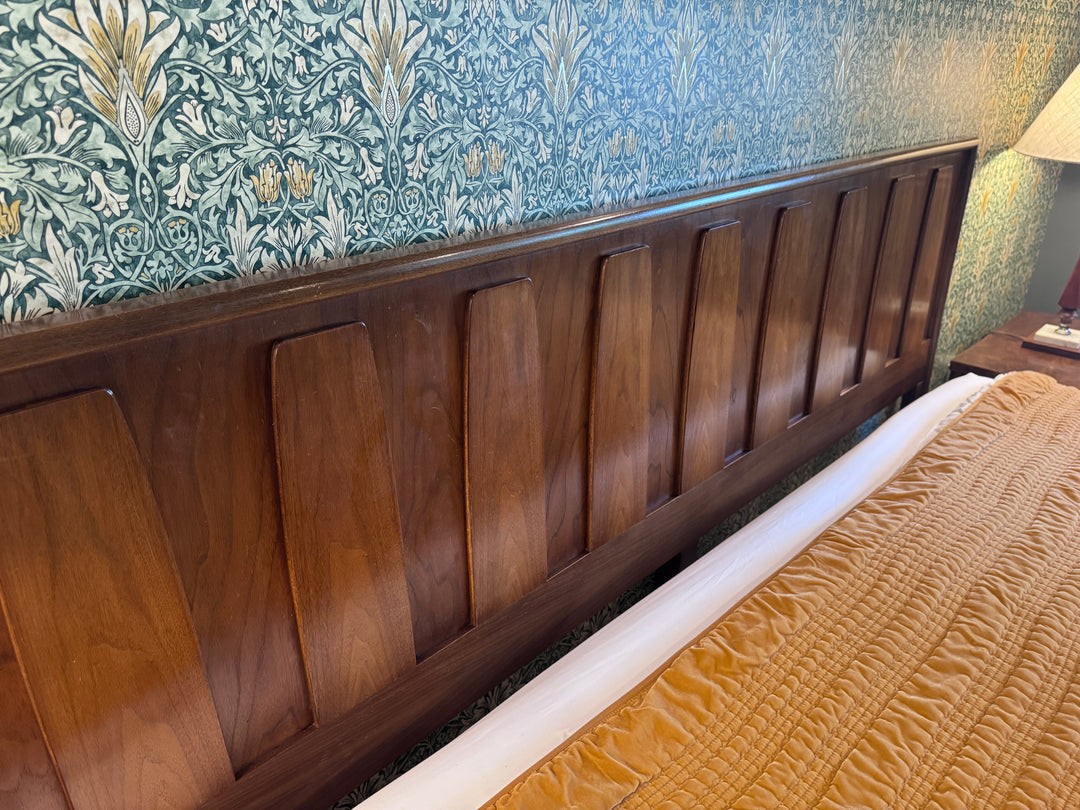 Mid-Century Modern Walnut King Headboard