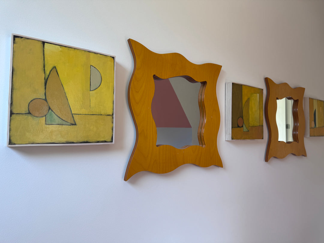 Vintage Pair of Wooden Mirrors