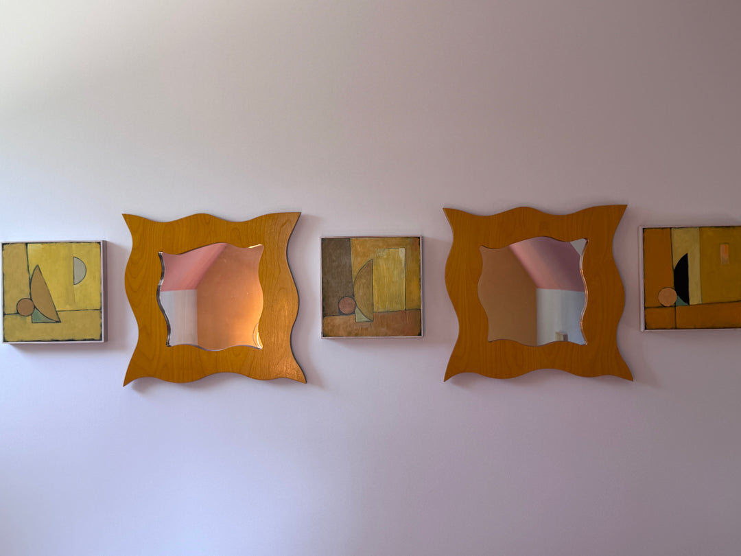 Vintage Pair of Wooden Mirrors