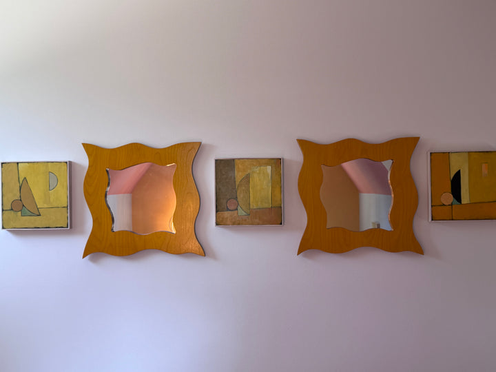 Vintage Pair of Wooden Mirrors