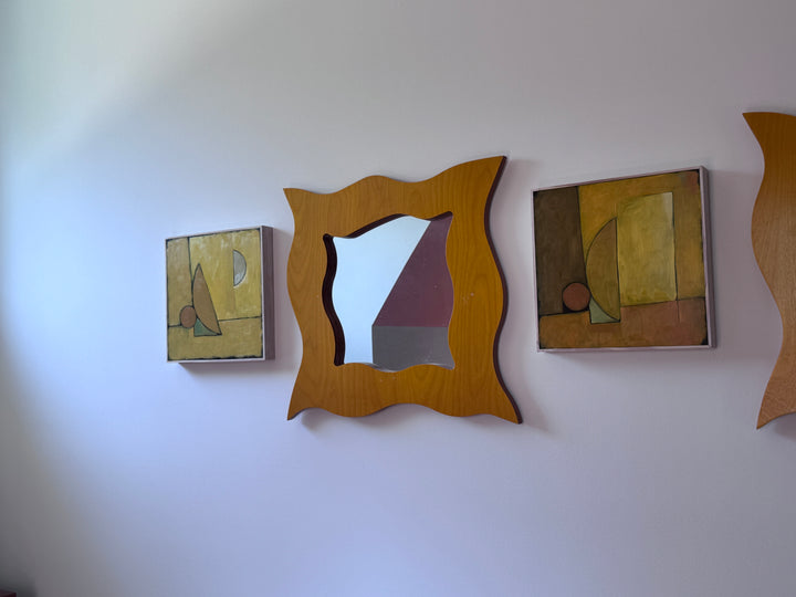 Vintage Pair of Wooden Mirrors