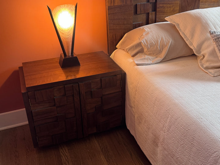 Mid-Century Modern Brutalist Nightstand Set By "Lane"