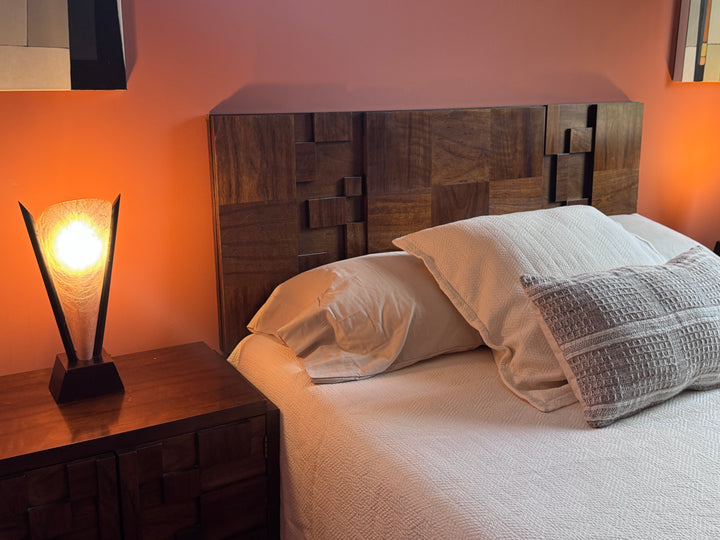 Mid-Century Modern Brutalist Queen Headboard by &
