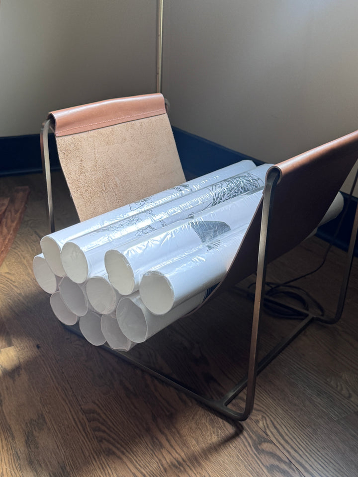 Leather and Brass Magazine Blanket Holder