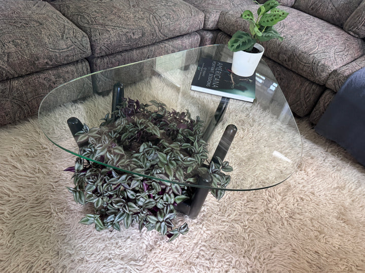 Glass Top A-Symmetrical Triangle Coffee Table