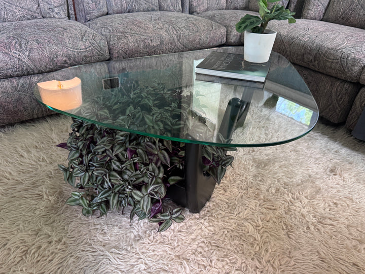 Glass Top A-Symmetrical Triangle Coffee Table