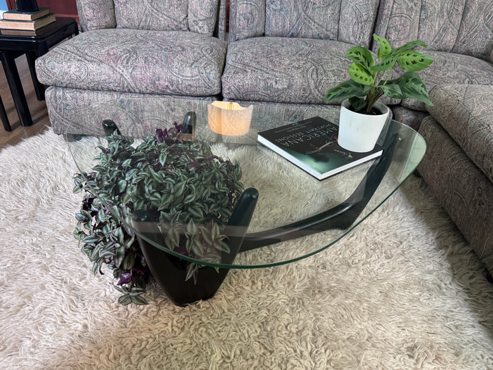 Glass Top A-Symmetrical Triangle Coffee Table