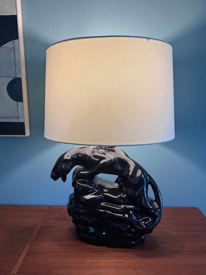 Mid-Century Modern Crouching Panther Table Lamp