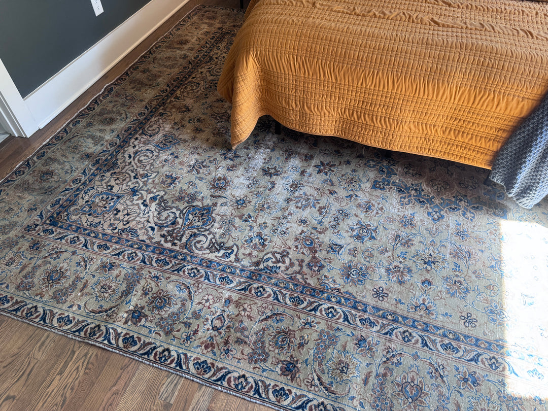 Vintage Kashan Area Rug / 9 x 12