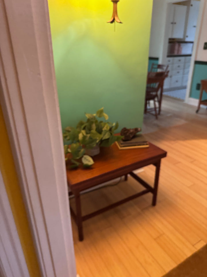 Mid-Century Modern Teak Side Table Fold Out Coffee Table