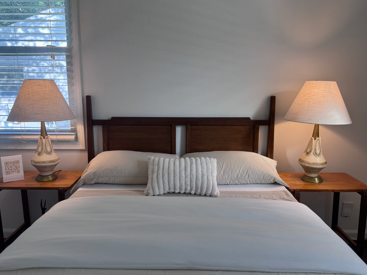 Mid-Century Modern Full Headboard and Footboard