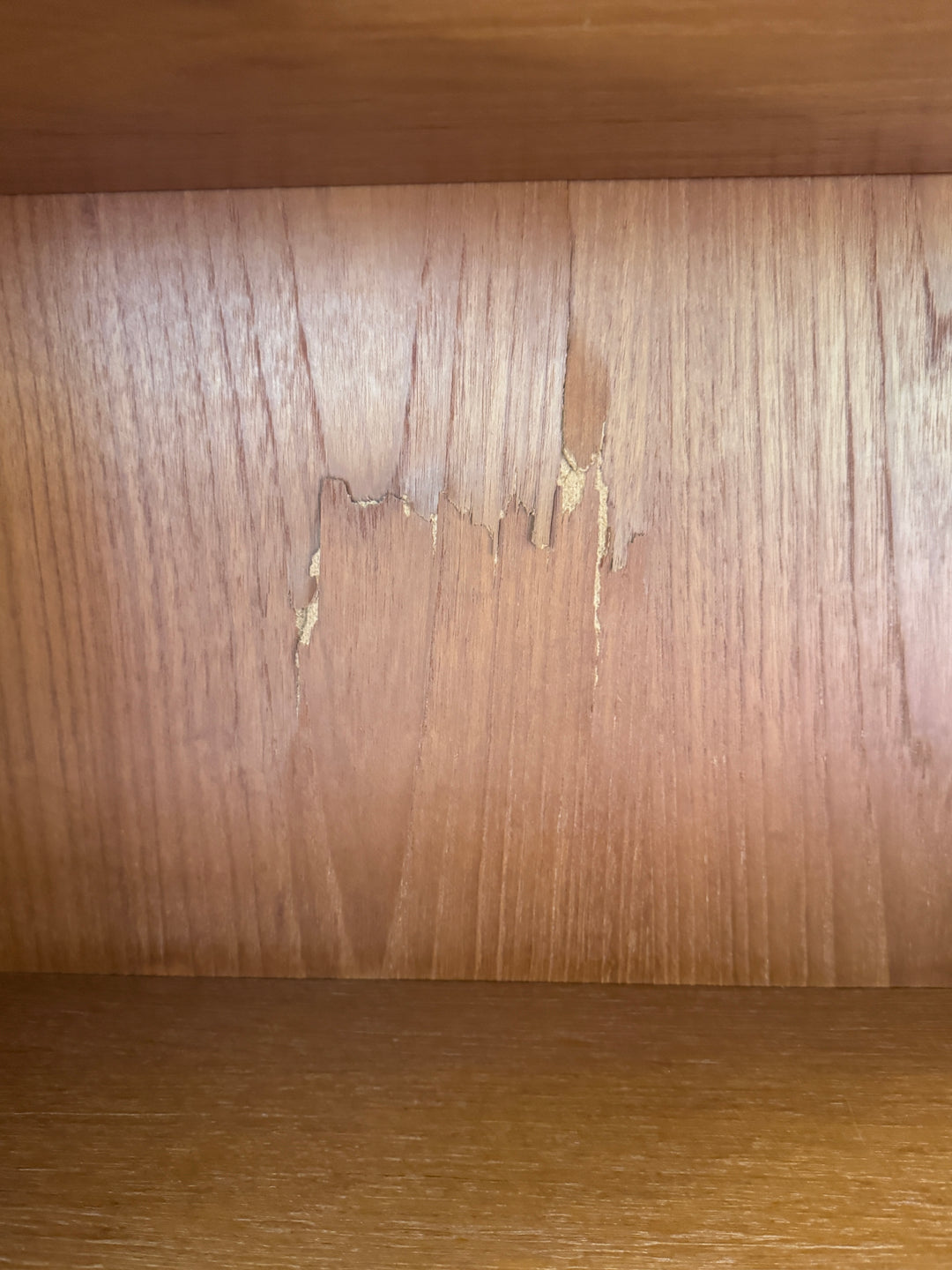 Danish Teak Two Piece Desk Shelf with Fold Out Desk