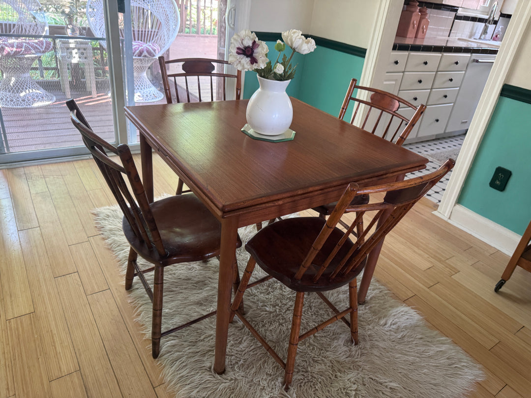Four Vintage Faux Bamboo Chairs