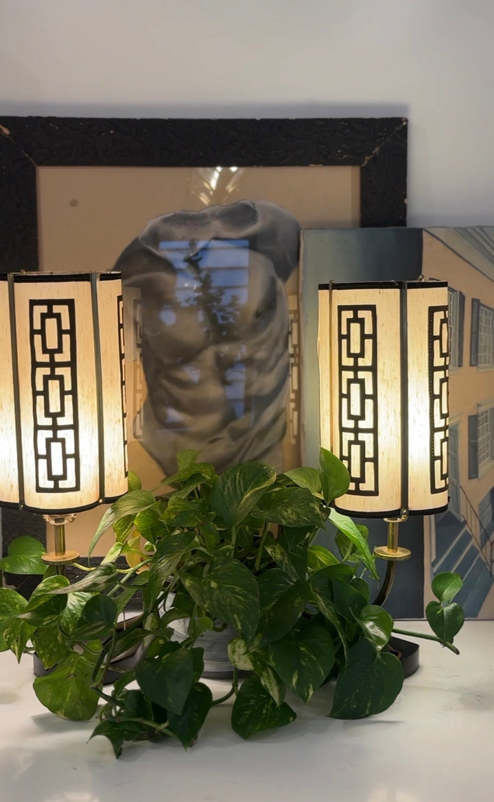 Mid-Century Modern Double Shade Table Lamp