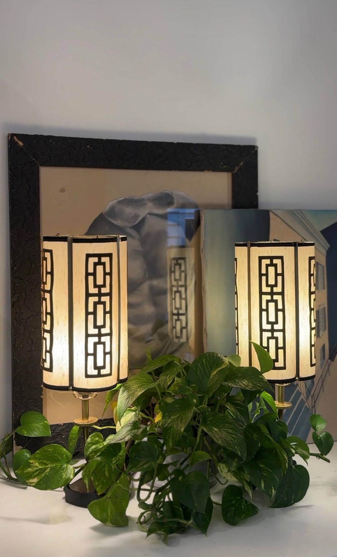 Mid-Century Modern Double Shade Table Lamp