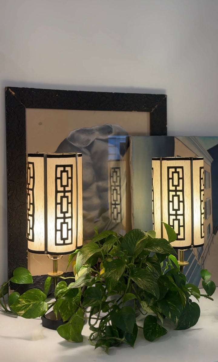 Mid-Century Modern Double Shade Table Lamp