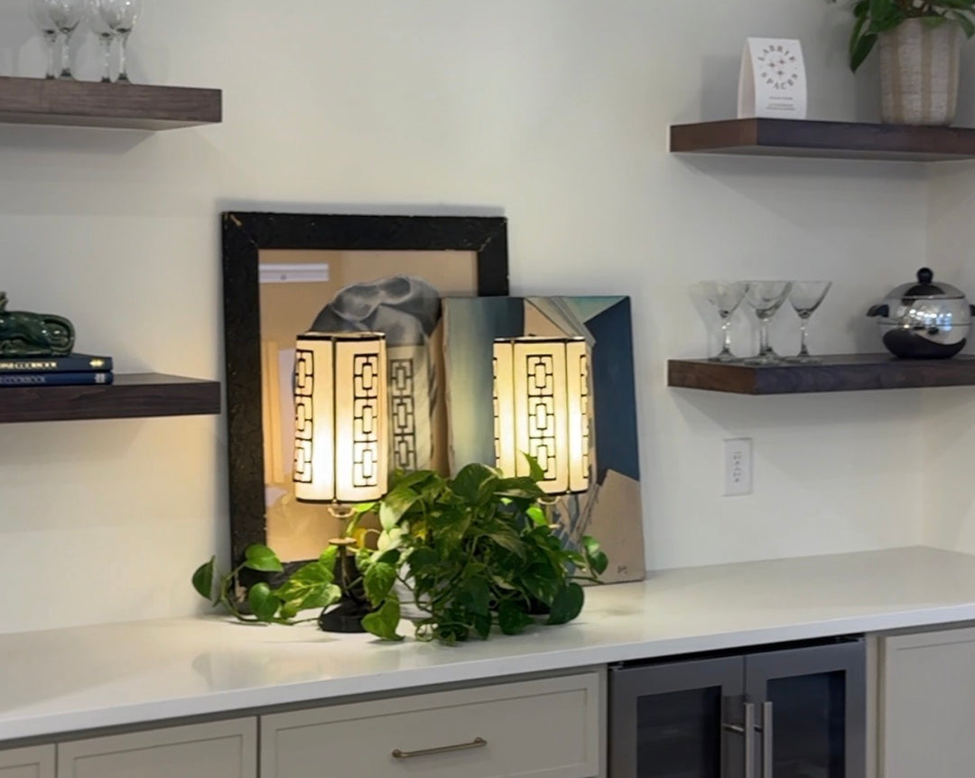 Mid-Century Modern Double Shade Table Lamp