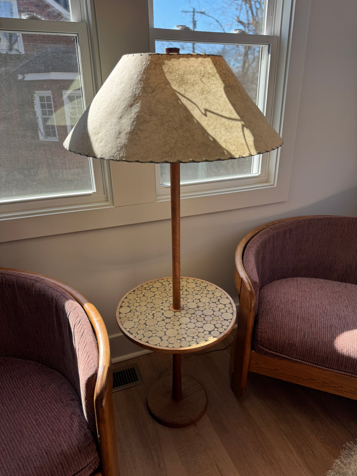 Jane &amp; Gordon Marz for Marshall Studio Ceramic and Walnut Floor Lamp with Table