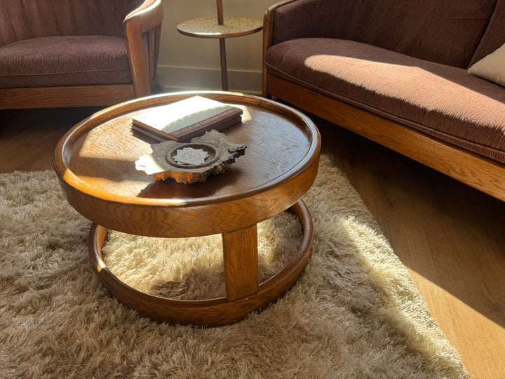Vintage ‘Flexsteel’ Oak Round Coffee Table (Price Individually)
