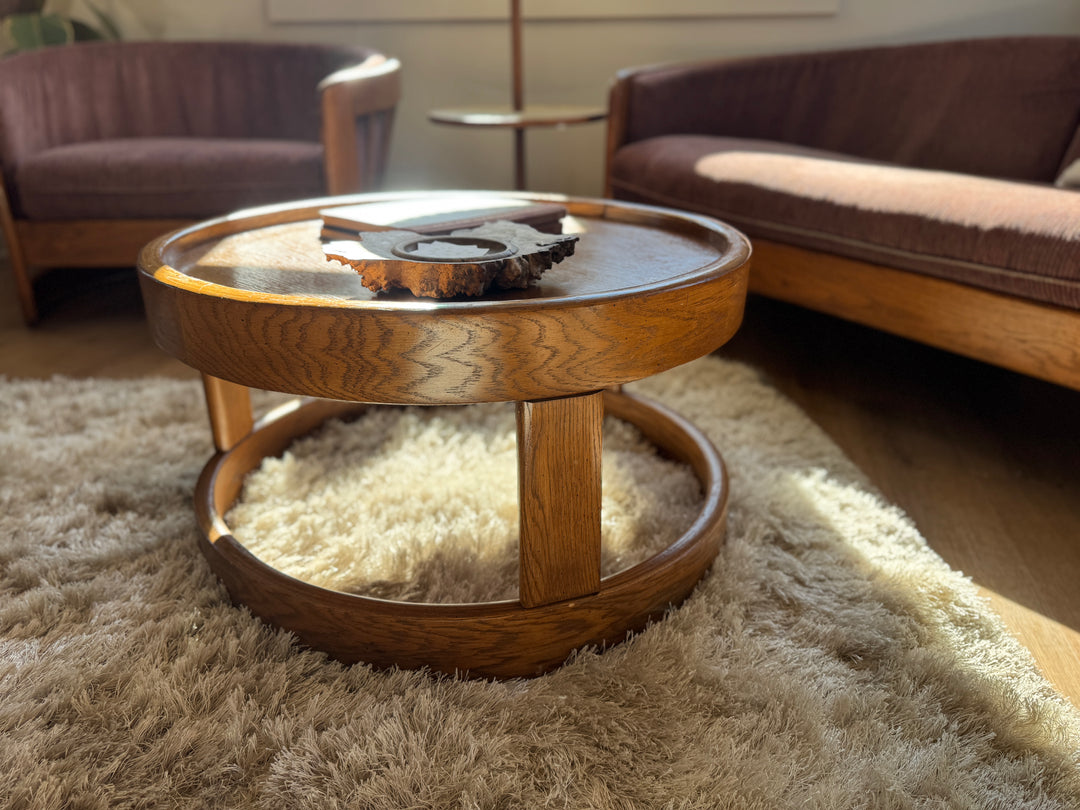 Vintage ‘Flexsteel’ Oak Round Coffee Table (Price Individually)