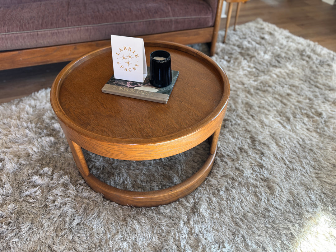 Vintage ‘Flexsteel’ Oak Round Coffee Table (Price Individually)