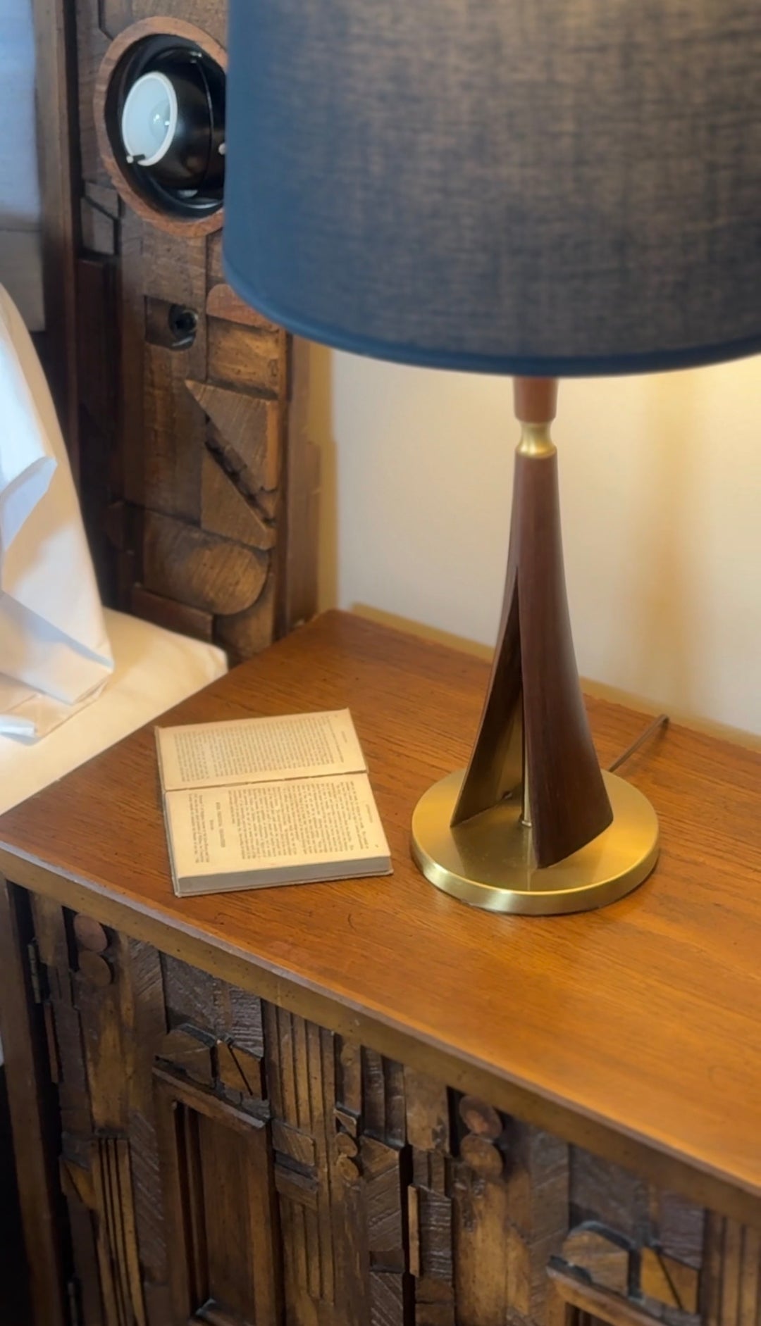 Pair of Mid-Century Modern Walnut Table Lamps
