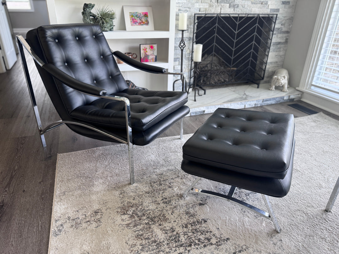 Vintage His and Hers Lounge Chair with Ottoman (SET) "Frank and Son"