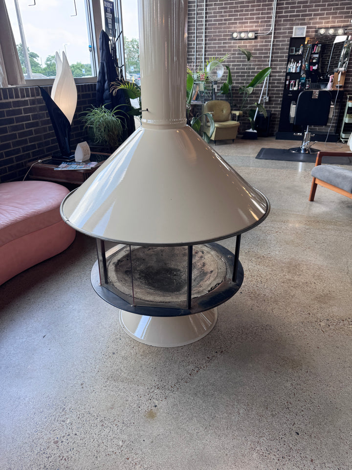 Mid-Century Modern 360 Wood Burning Fireplace