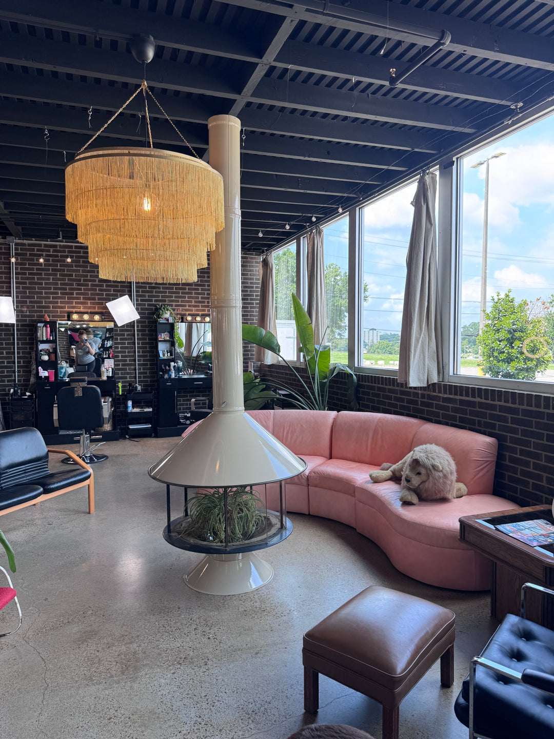 Mid-Century Modern 360 Wood Burning Fireplace