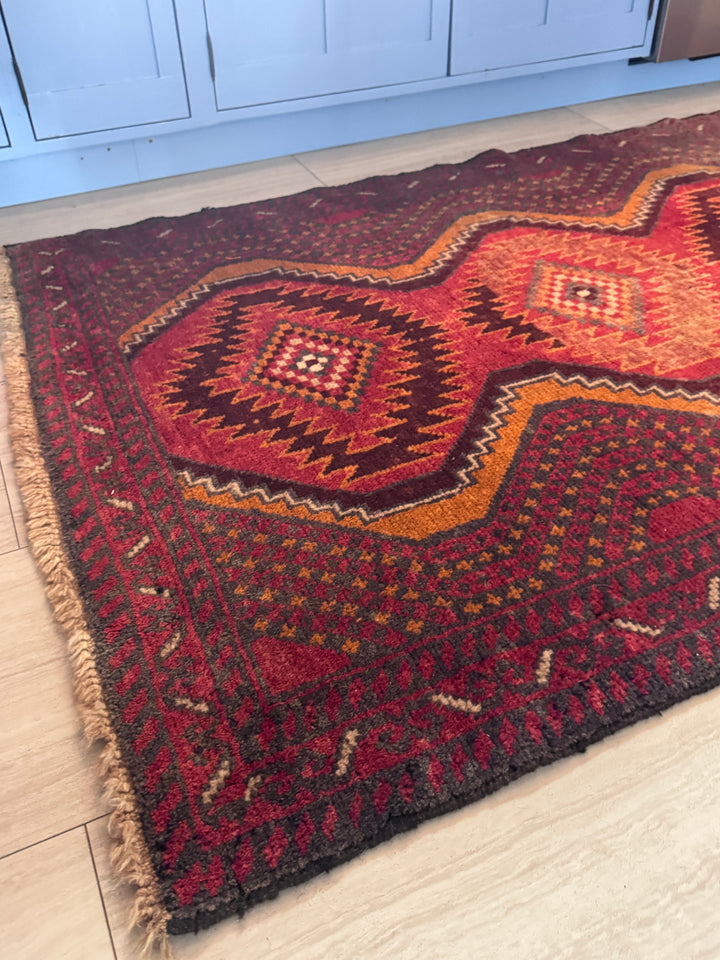Vintage Baluchi Persian Area Rug 4 x 6