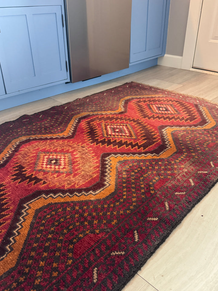 Vintage Baluchi Persian Area Rug 4 x 6