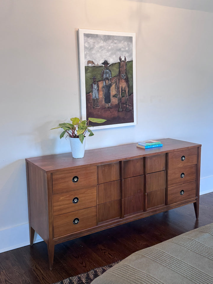 Mid-Century Modern 9 Drawer Dresser by &