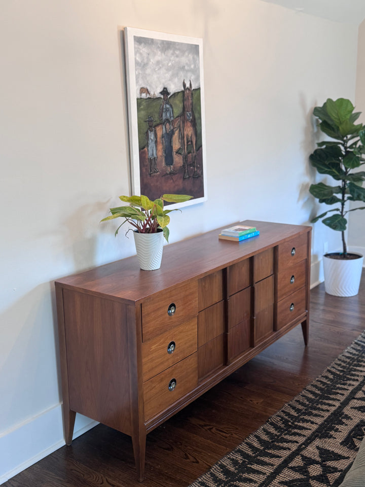 Mid-Century Modern 9 Drawer Dresser by &