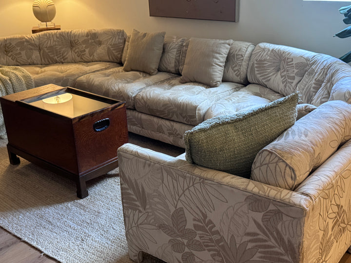 Cream Curved Five Piece Sectional