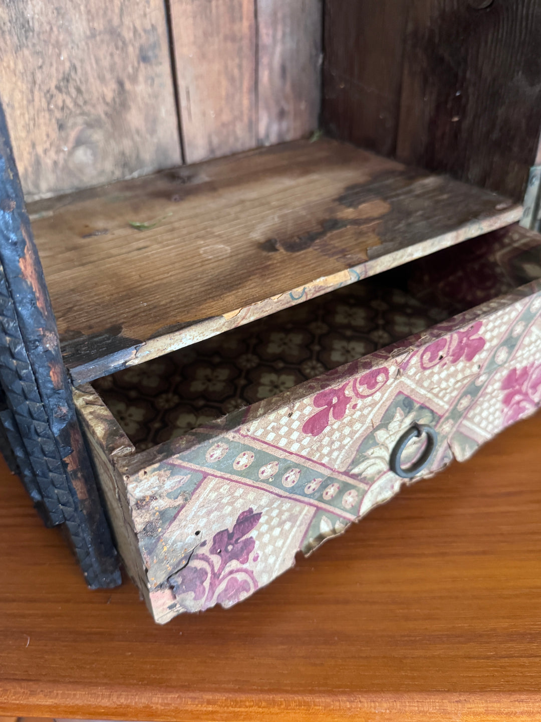 Antique Tramp Art Box with Drawer