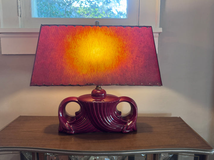 Mid-Century Modern Red Table Lamp