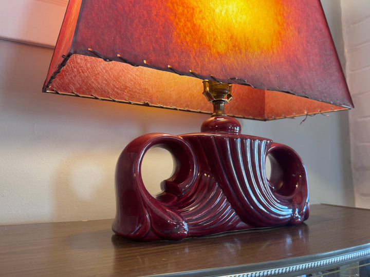 Mid-Century Modern Red Table Lamp