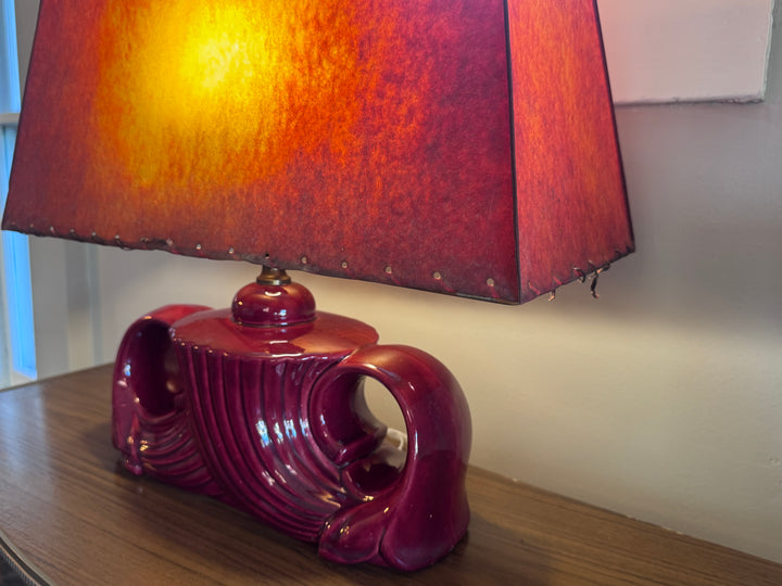 Mid-Century Modern Red Table Lamp