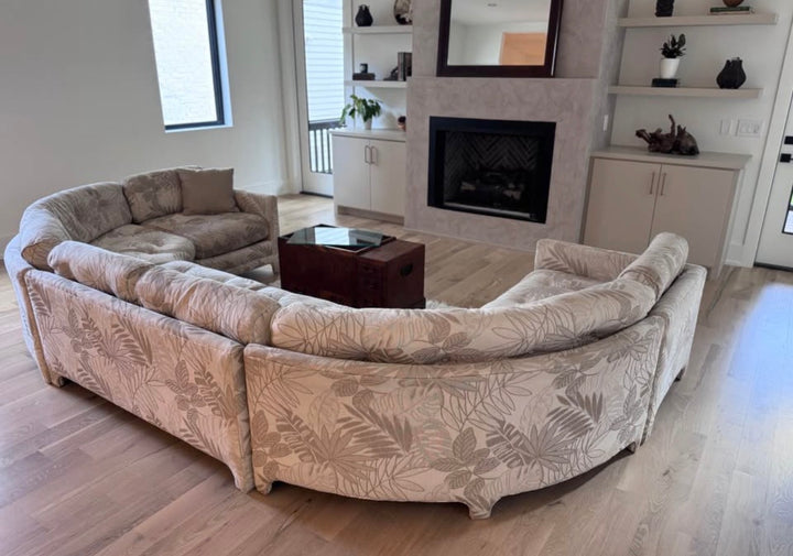 Cream Curved Five Piece Sectional