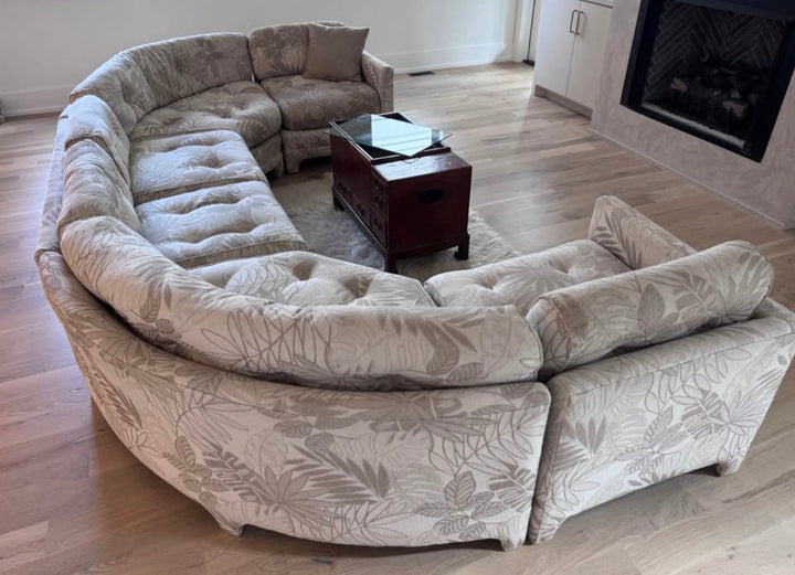 Cream Curved Five Piece Sectional